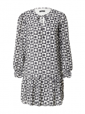 Rochii - Rochie alb-negru cu imprimeu