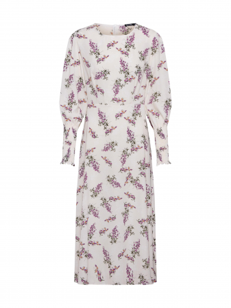 Rochii - Rochie Midi Florală cu Mâneci