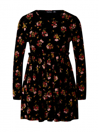 Rochii - Rochie Boohoo neagră cu imprimeu floral