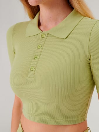 Tricou cropped verde Josefin [2]