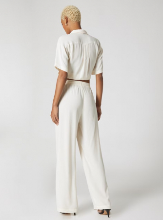 Pantaloni Leila crem wide-leg [2]