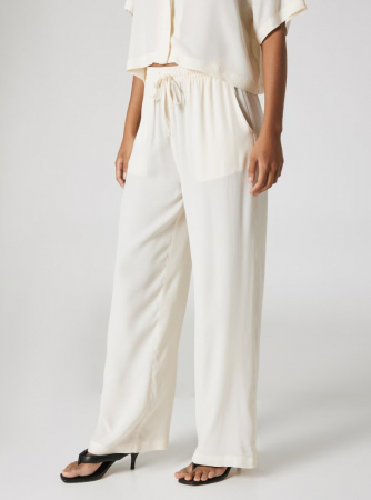 Pantaloni Leila crem wide-leg [1]