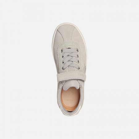Pantofi sport fete Geox gri cu velcro – piele întoarsă & respirabilitate activă [3]