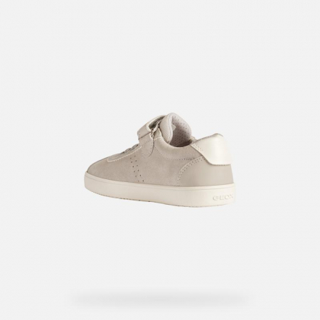 Pantofi sport fete Geox gri cu velcro – piele întoarsă & respirabilitate activă [2]