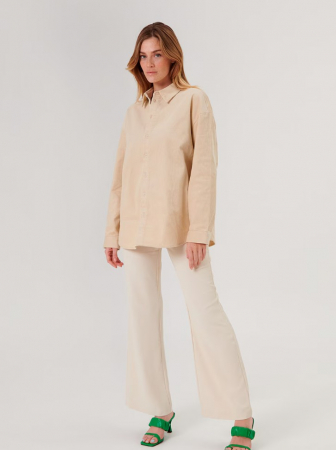 Cămașă oversized unisex bej [6]