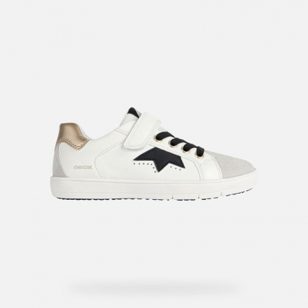 Sneakers fete Geox J Silenex G.A alb/platină – stil și confort pentru activitățile zilnice [1]