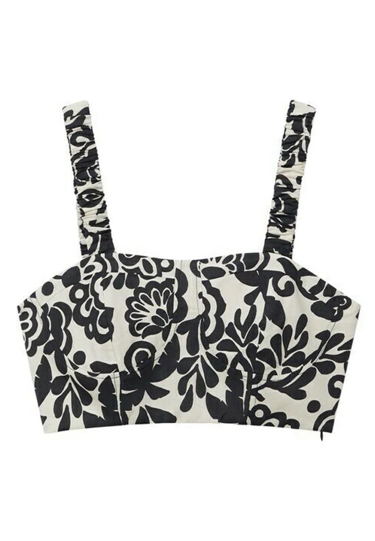 MANGO - Top scurt Mango off-white