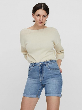 Shorts denim talie înaltă [1]