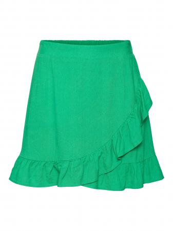 Fuste - Fustă verde cu volane