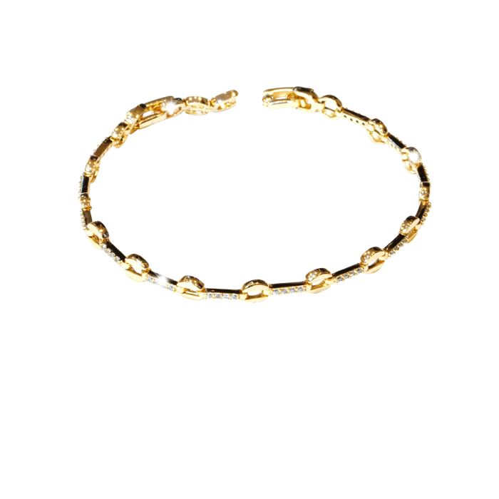 Bratara placata cu aur 18 k, cu pietre zirconia multifatetate  - 7665O438 [2]