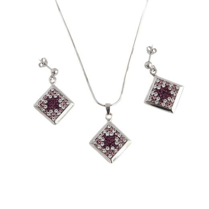 Set argint 925, rodiat, cu cristale multicolore [1]