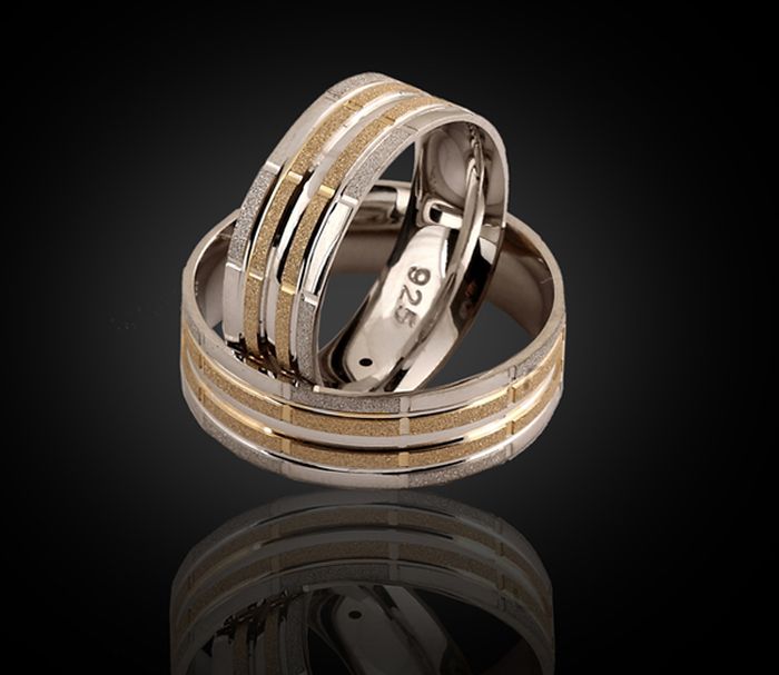 Verigheta argint 925, together forever, placata cu rodiu si partial cu aur galben [2]