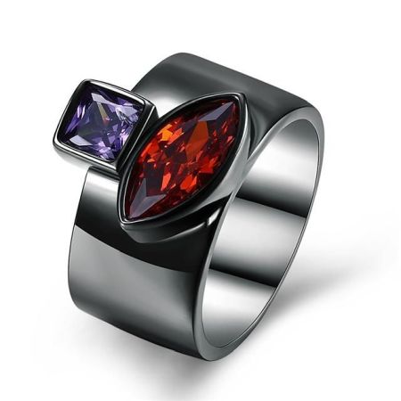 Inele - Black gun, inel placat cu rodiu negru - 7336O921