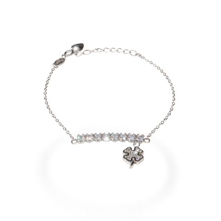 Bratari - Bratara argint 925, rodiata , design italian - colectia Milano , model cu trifoiul norocos -7741O442