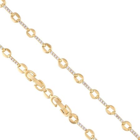 Bratara placata cu aur 18 k, cu pietre zirconia multifatetate  - 7665O438 [0]