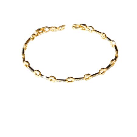 Bratara placata cu aur 18 k, cu pietre zirconia multifatetate  - 7665O438 [1]