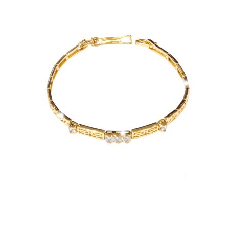 Bratari - Bratara placata cu aur 18 k, cu pietre zirconia multifatetate  , model grecesc - 7662O444
