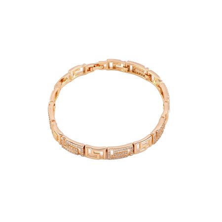 Bratari - Bratara placata cu aur 18k,cu pietre zirconia albe, model grecesc