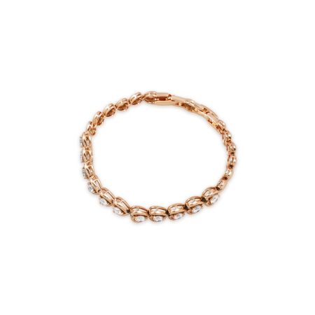 Bratari - Bratara placata cu aur 18k,cu pietre zirconia albe,model inima