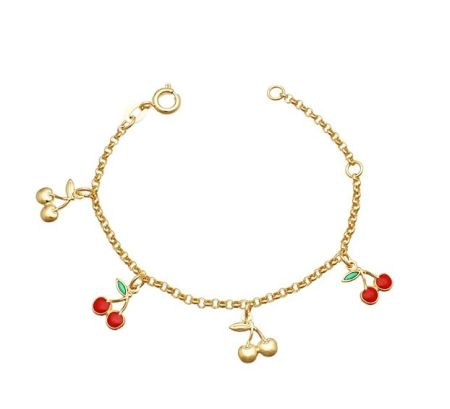 Bratari - Bratara placata cu aur de 18 k, 2 microni, productie Brazilia, model pentru copii 7494O425