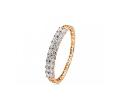 Bratari - Bratara placata cu aur de 18 K, model fix cu inchizatoare, cu pietre zirconia multifatetate cu aspect de diamant 7443O458