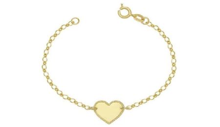 Bratari - Bratara placata cu aur de 18k, 2 microni, model inima, productie Brazilia- 7412O416