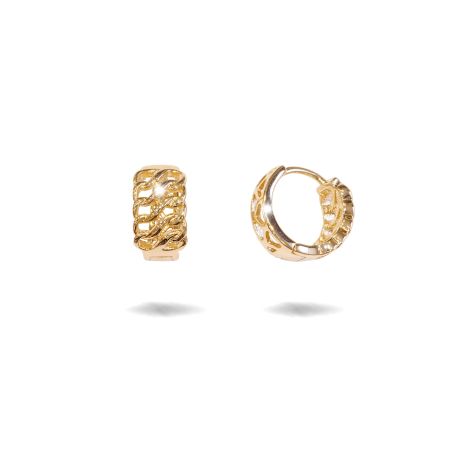 Cercei - Cercei placati cu aur 18 K, fara pietre , model creola - 7720O814