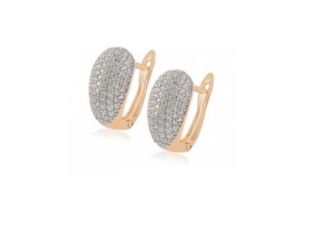 Cercei placati cu aur de 18 k, cu pietre zirconia , montura micropave 7467O833 [0]