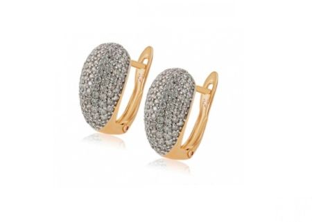 Cercei placati cu aur de 18 k, cu pietre zirconia , montura micropave 7467O833 [1]
