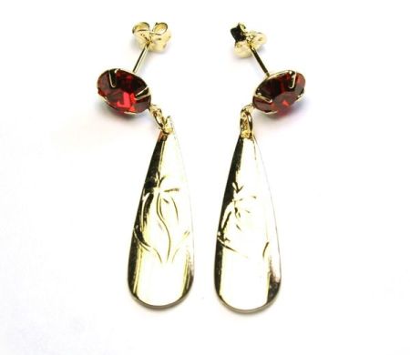 Cercei - Cercei placati cu aur de 18 k. Pietre: zirconia albe -  394O821