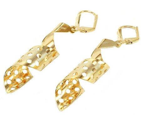 Cercei - Cercei placati cu aur de 18k, 2 microni, productie Brazilia, colectia Golden Shine - 6738O816