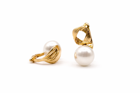 Bijuterii placate cu aur - Cercei placati cu aur de 18K cu perle