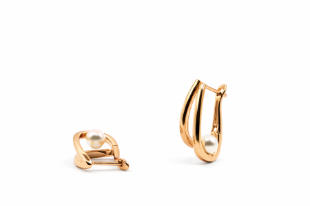 Bijuterii placate cu aur - Cercei placati cu aur de 18K cu perle