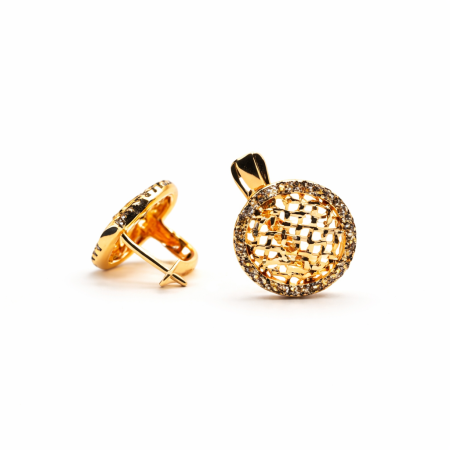 Cercei - Cercei placati cu aur de 18K cu pietre zirconia albe