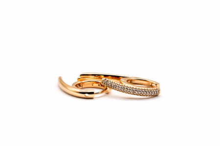 Bijuterii placate cu aur - Cercei placati cu aur de 18K cu pietre zirconia albe