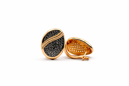 Bijuterii placate cu aur - Cercei placati cu aur de 18K cu pietre zirconia albe