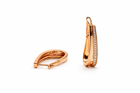 Cercei - Cercei placati cu aur de 18K cu pietre zirconia albe