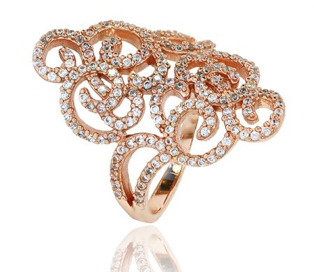 Inele - Colectia exclusiv, inel argint 925, rodiat cu rodiu roz, cu pietre zirconia albe