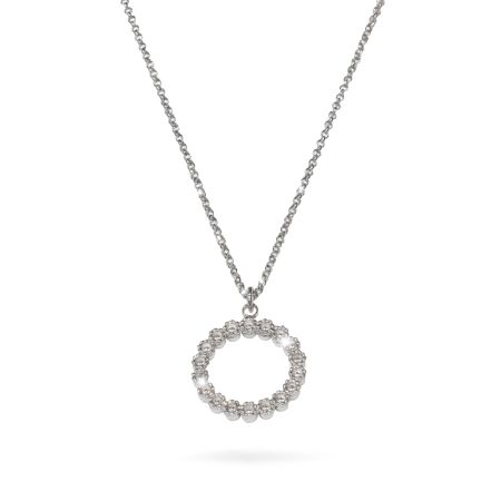 Lanturi - Colier argint 925, rodiat , lungime lant 40 cm + etensie 5 cm , cu pietre zirconia multifatetate - 7698O371