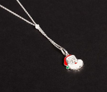 Special sales - Colier cu pandantiv copii, argint 925, emailat. Culori: alb, verde, rosu - 4834O338