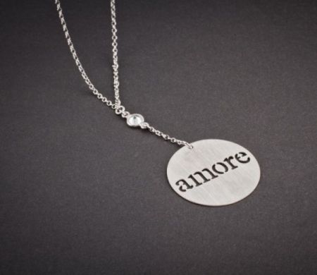 Special sales - Colier cu pandantiv, rodiat argint 925, design italian - 2055O363