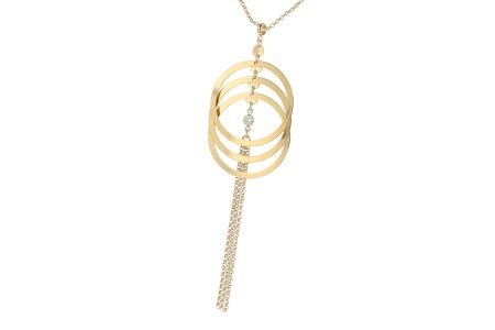 Coliere - Colier placat cu aur 18 k, 2 microni productie Brazilia, design moden cu cerculete mobile- 7368O3105.
