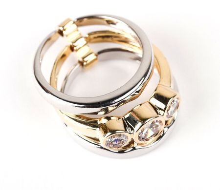Inele - Double ring, inel placat cu aur de 18 k , productie Brazilia