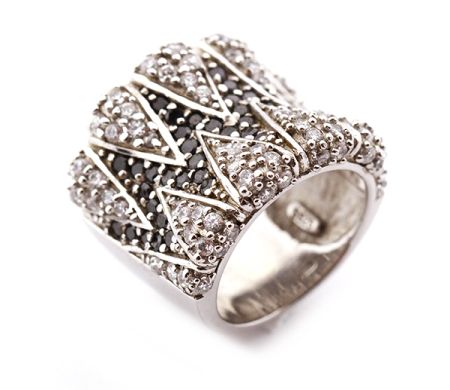 Produse - Inel argint 925, cu pietre zirconia bicolore, rodiat , poate fi cadoul ideal pentru persoana draga