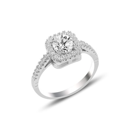 Bijuterii argint - Inel argint 925, rodiat, cu pietre zirconia montura micropave 7589O931