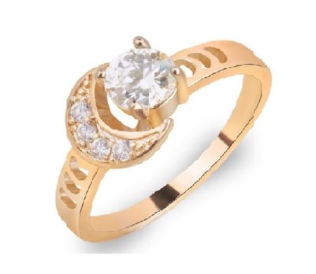 Inele - Inel model semiluna, placat cu aur de 18 k