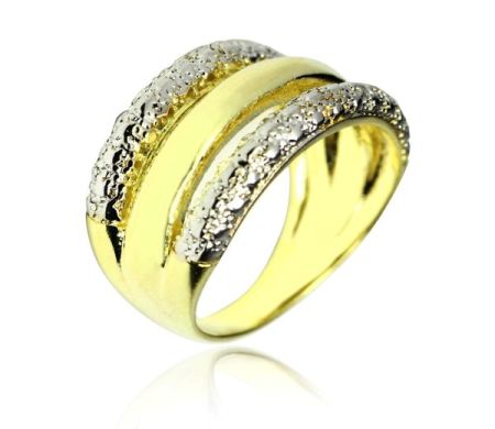 Inele - Inel placat cu aur galben si alb de 18 k, colectia clasic