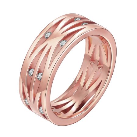 Inele - Inel placat cu aur roz , colectia onlinebijoux, cu pietre zirconia albe 7534O921