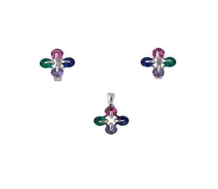 Seturi - Jessie, set argint 925, rodiat, cu cristale multicolore