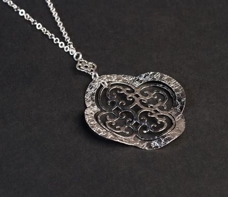 Special sales - Lant cu pandantiv argint 925 rodiat, design italian - 4774O3120